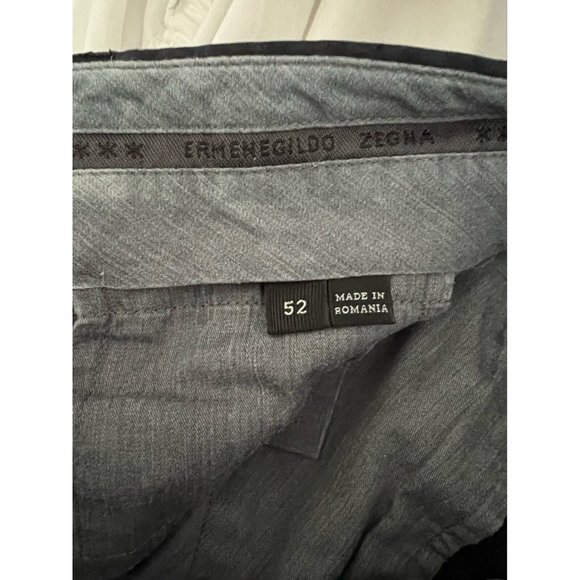 Ermenegildo Zegna Men's Pleated Pants Confort Black Straight Fit Size 52 - Picture 8 of 9
